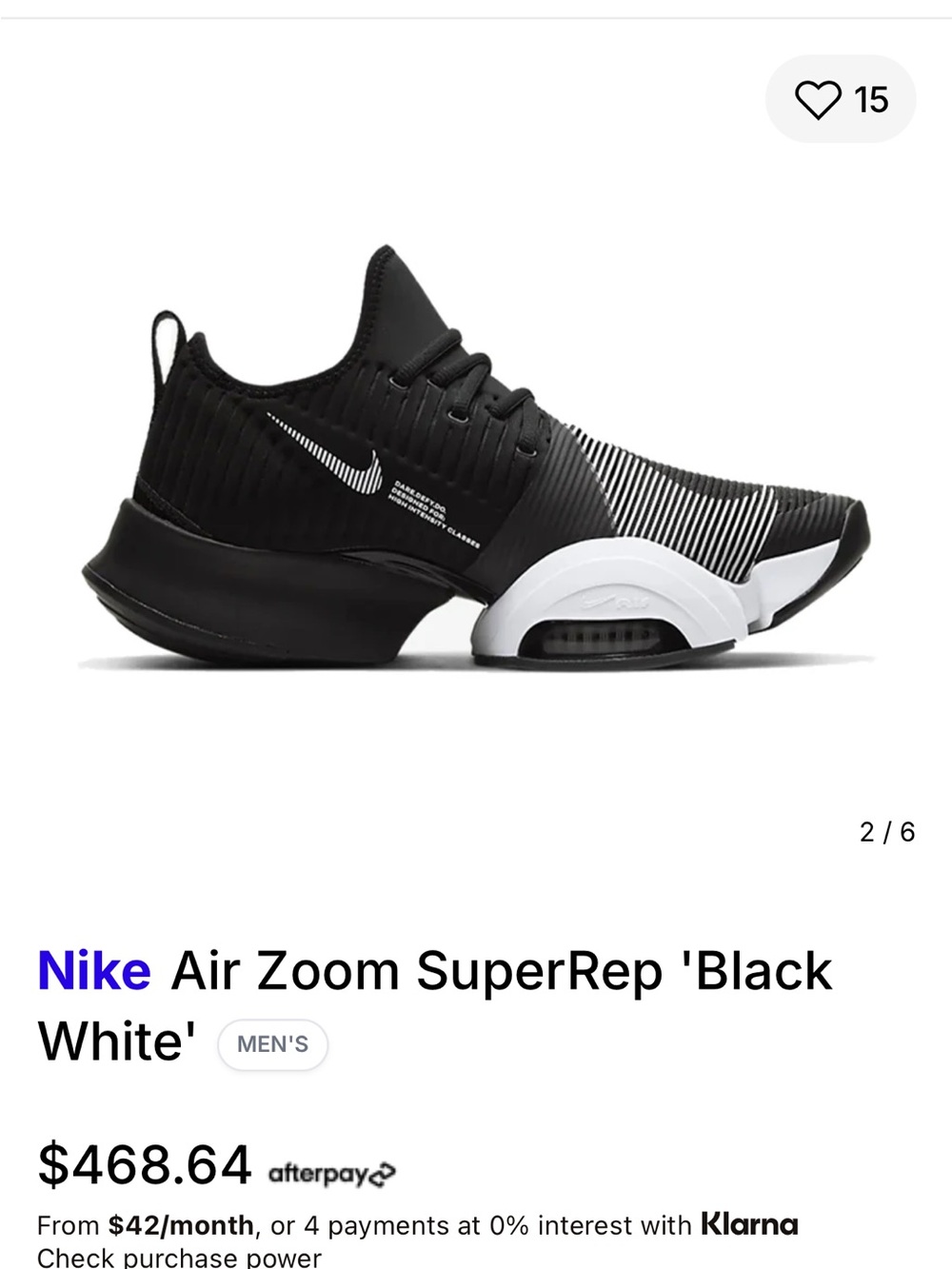 Nike Air Zoom SuperRep Sneakers Black White Women’s Size 7.5 Training Gym Shoes - Picture 10 of 11